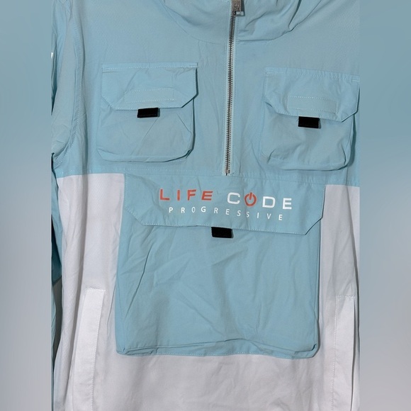 Life Code Progressive Anorak Blue and White Windbreaker Size M Nylon Tactical - Picture 2 of 8